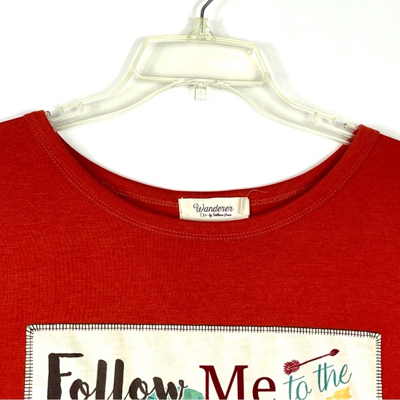 Wanderer by Southern Grace Size XL Follow Me to the Pumpkin Patch Orange Shirt - Picture 8 of 10